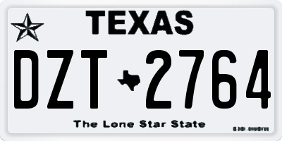 TX license plate DZT2764