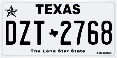 TX license plate DZT2768
