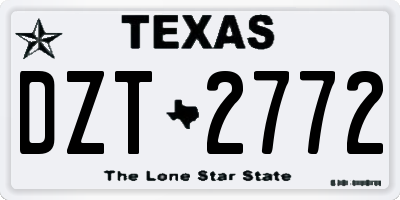 TX license plate DZT2772