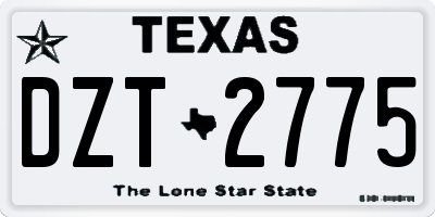 TX license plate DZT2775