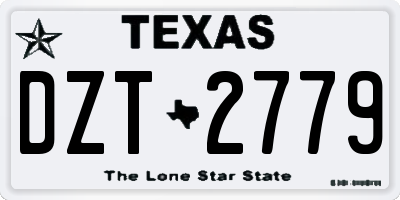 TX license plate DZT2779
