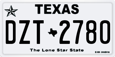 TX license plate DZT2780