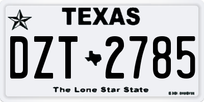 TX license plate DZT2785