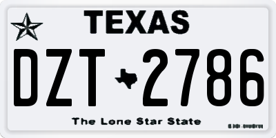 TX license plate DZT2786