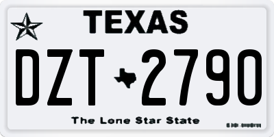 TX license plate DZT2790