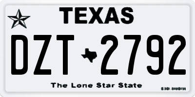 TX license plate DZT2792