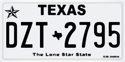 TX license plate DZT2795