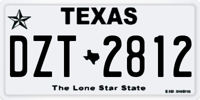 TX license plate DZT2812