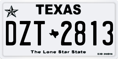 TX license plate DZT2813