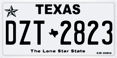 TX license plate DZT2823