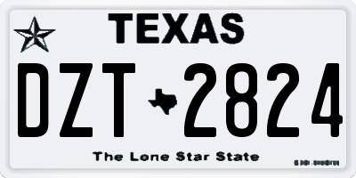 TX license plate DZT2824