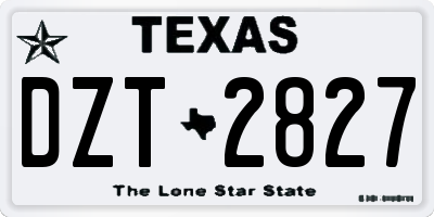 TX license plate DZT2827