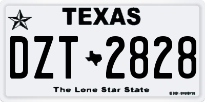 TX license plate DZT2828