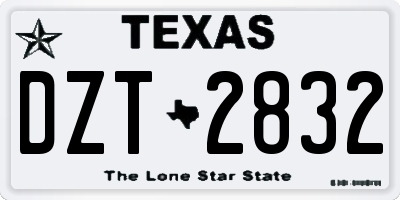 TX license plate DZT2832
