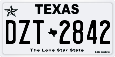 TX license plate DZT2842