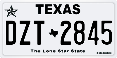 TX license plate DZT2845