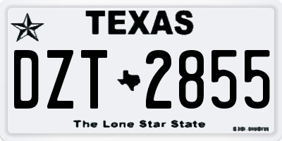 TX license plate DZT2855