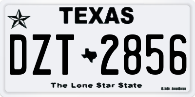 TX license plate DZT2856