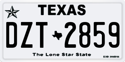 TX license plate DZT2859