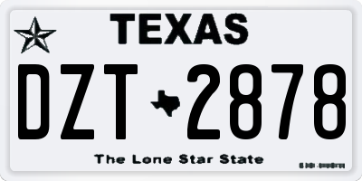 TX license plate DZT2878