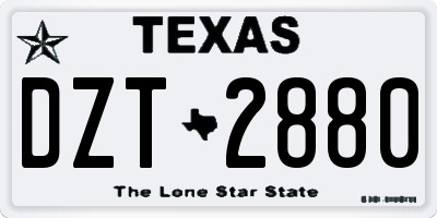 TX license plate DZT2880