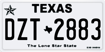 TX license plate DZT2883