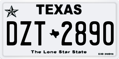 TX license plate DZT2890