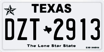 TX license plate DZT2913