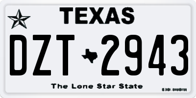 TX license plate DZT2943