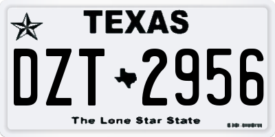 TX license plate DZT2956