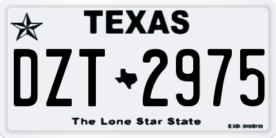 TX license plate DZT2975
