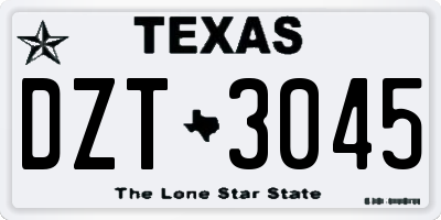 TX license plate DZT3045