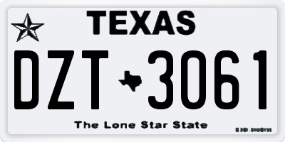 TX license plate DZT3061