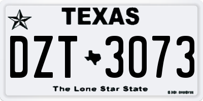 TX license plate DZT3073
