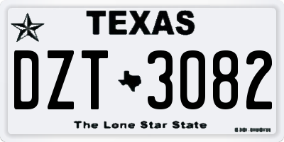 TX license plate DZT3082