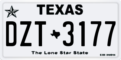 TX license plate DZT3177