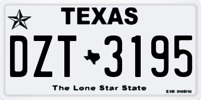 TX license plate DZT3195