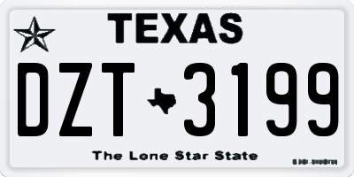 TX license plate DZT3199