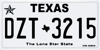 TX license plate DZT3215