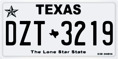 TX license plate DZT3219