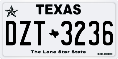 TX license plate DZT3236