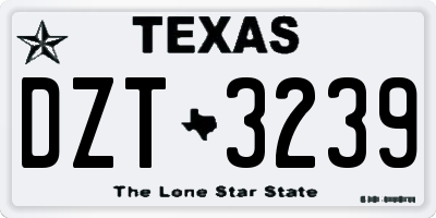 TX license plate DZT3239