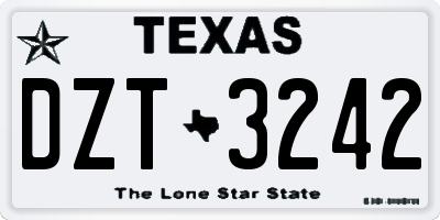 TX license plate DZT3242