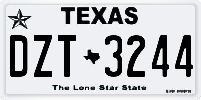 TX license plate DZT3244
