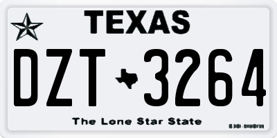 TX license plate DZT3264