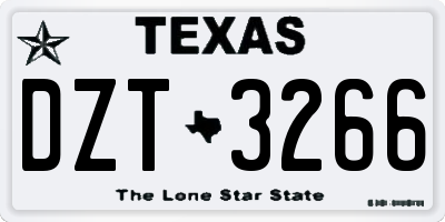 TX license plate DZT3266