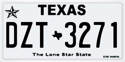 TX license plate DZT3271