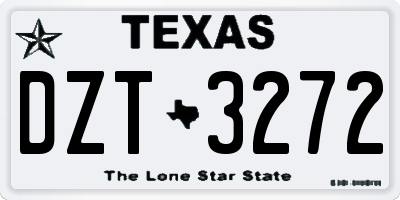 TX license plate DZT3272