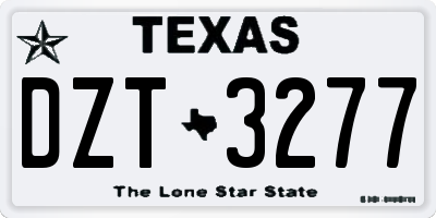 TX license plate DZT3277
