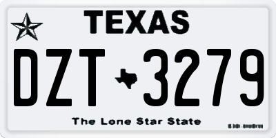 TX license plate DZT3279